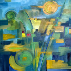 Blau-Grün-Gelb - Öl auf Leinwand, 40 x 50 cm, 2025