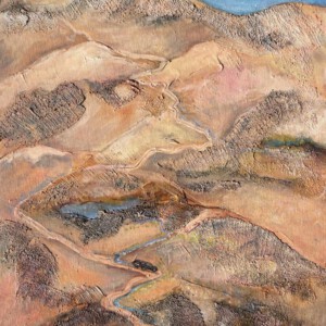 Zurück von der Laguna Brava in 4200m Höhe, Argentinische Anden, Acryl mit Sand auf Hartfaser, 40 x 50 cm, 2025